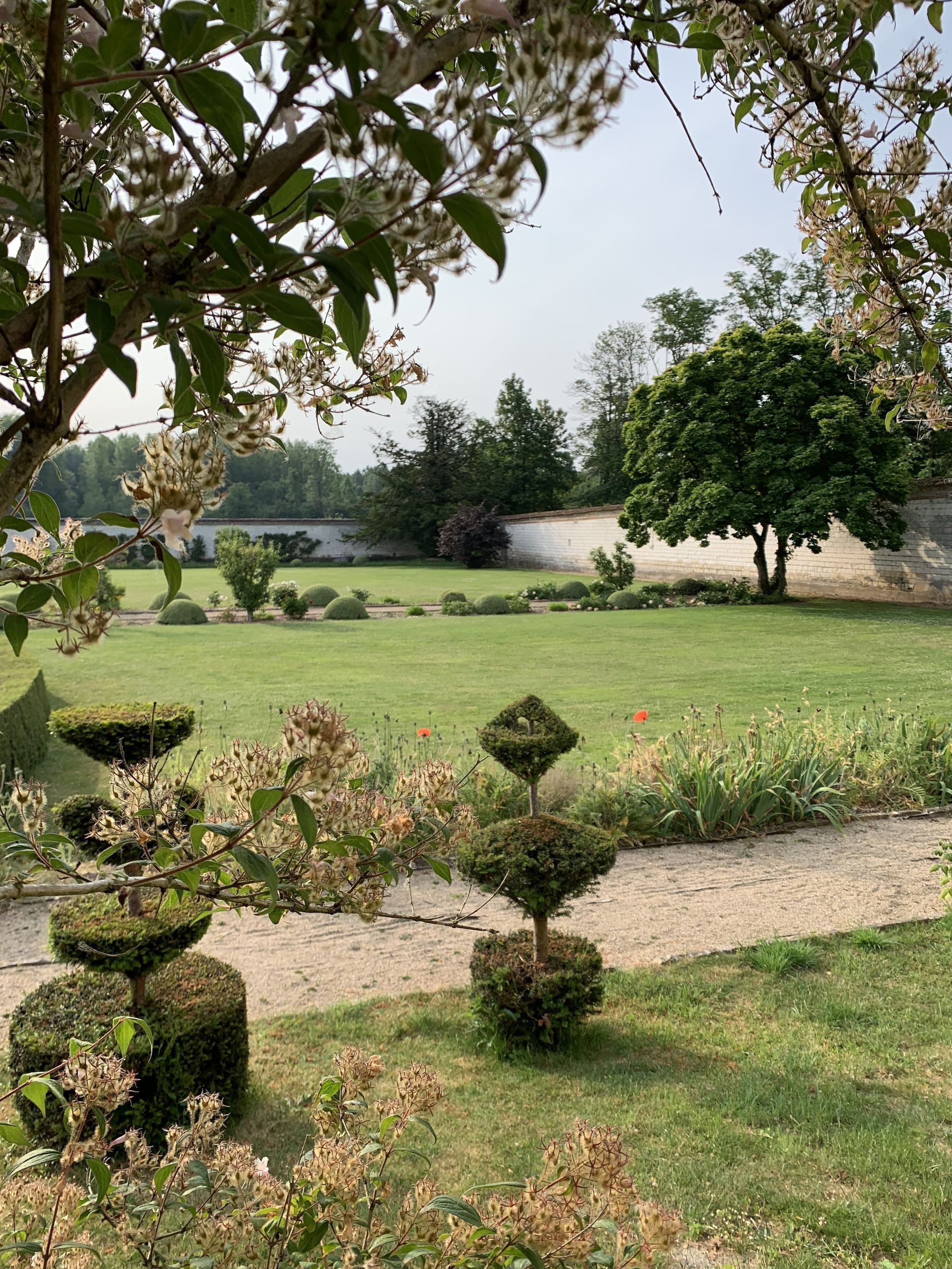 Le jardin à la française, ses topiaires et son allée